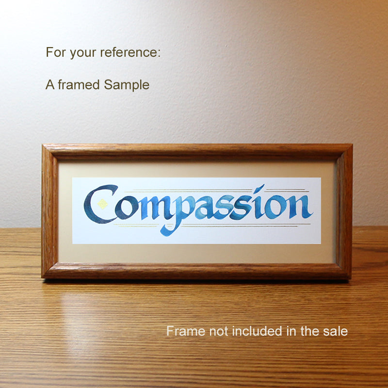 Calligraphy Bookmark | Compassion | InspiredArtCreations