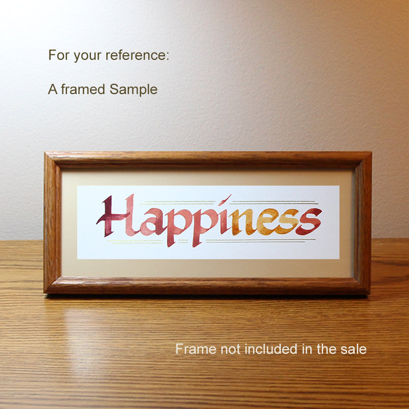 Calligraphy Bookmark | Happiness | InspiredArtCreations