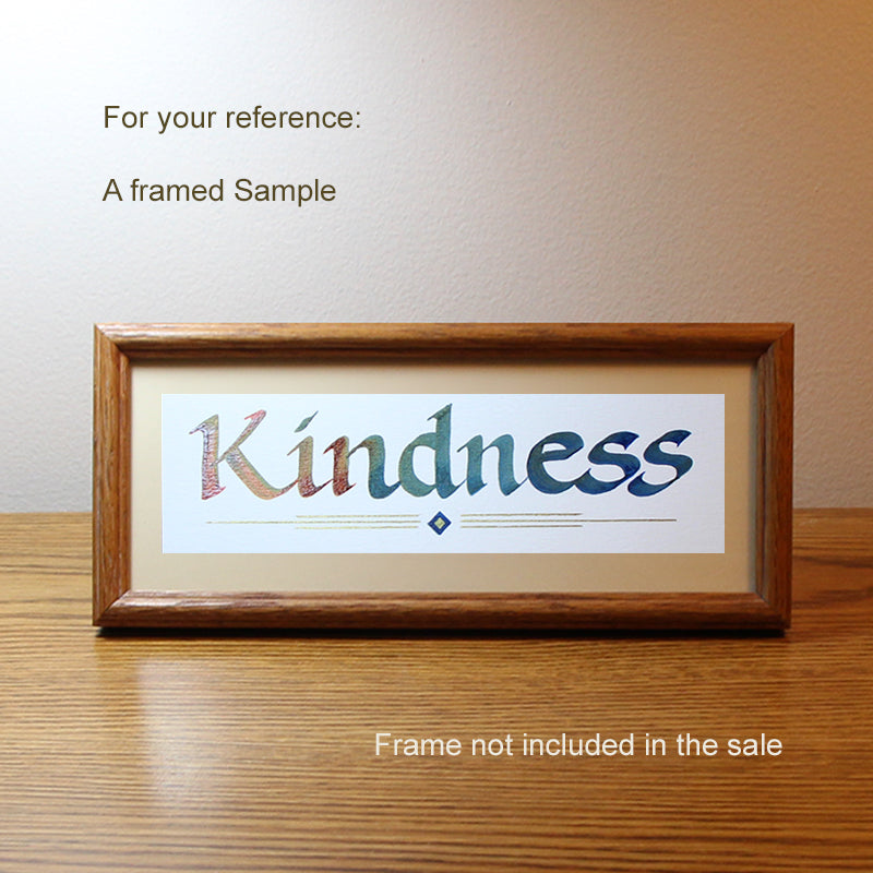 Calligraphy Bookmark | Kindness | InspiredArtCreations