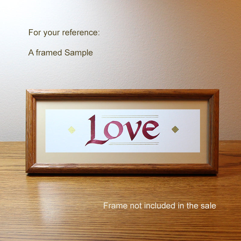 Calligraphy Bookmark | Love | InspiredArtCreations