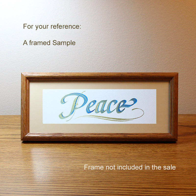 Calligraphy Bookmark | Peace | InspiredArtCreations