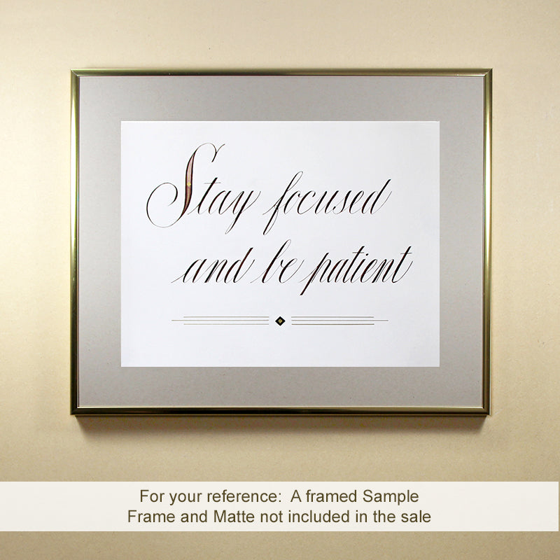 Original Calligraphy | Stay focused and be patient | InspiredArtCreations