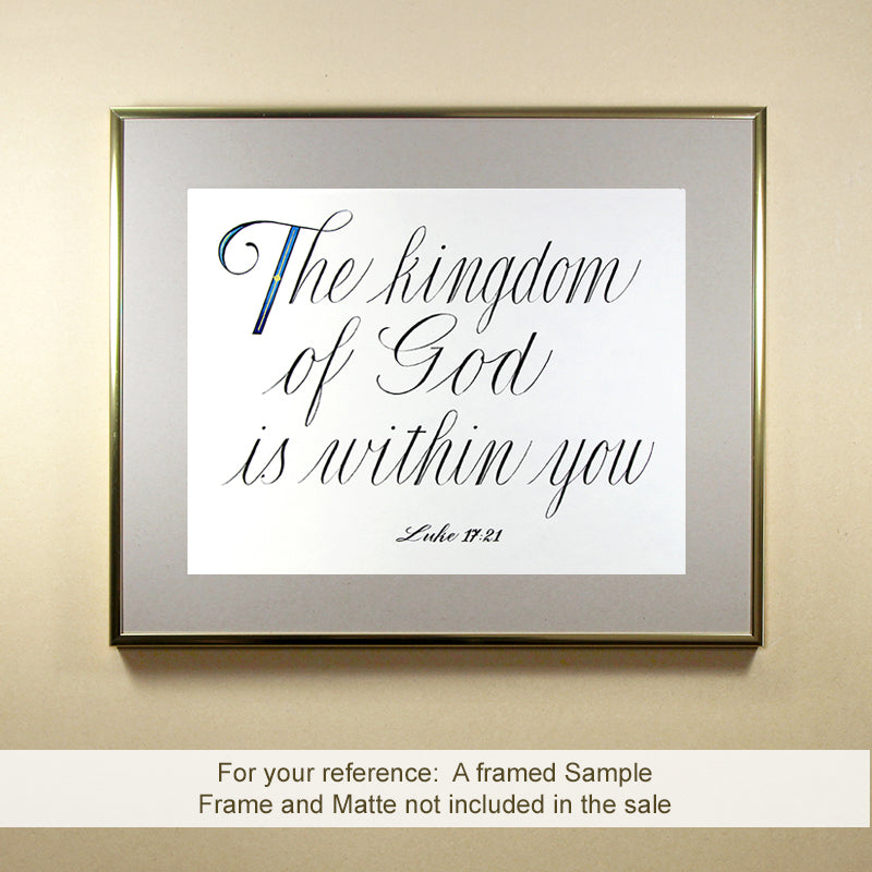 Original Calligraphy | The kingdom of God is within you | InspiredArtCreations