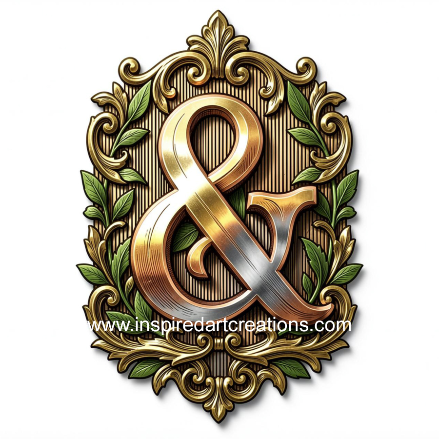 Elegant Ampersand Heritage Monogram Vinyl Sticker | InspiredArtCreations