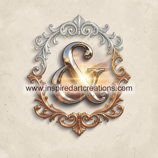 Elegant Ampersand Sunset Vinyl Sticker | InspiredArtCreations