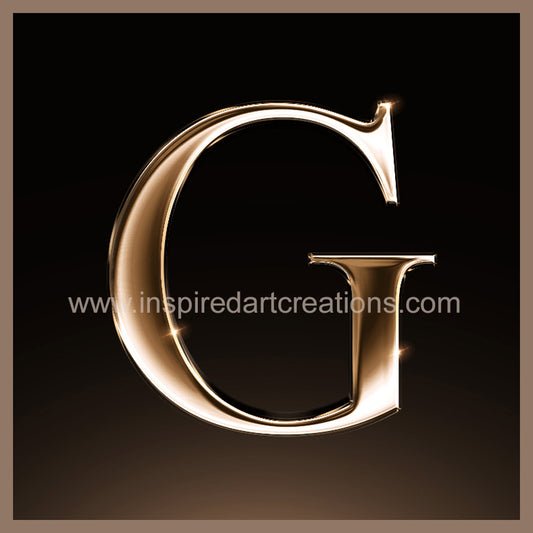 Letter G Signature Gold Monogram Vinyl Sticker | InspiredArtCreations