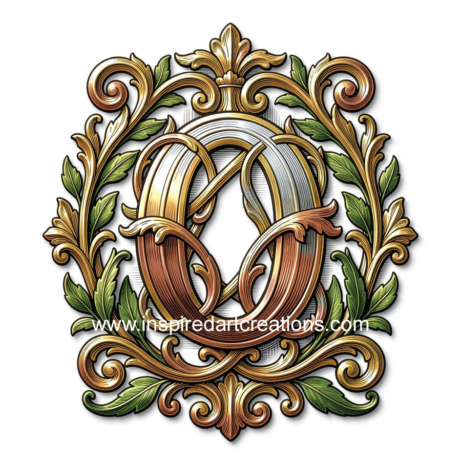 Elegant Letter O Heritage Monogram Vinyl Sticker | InspiredArtCreations