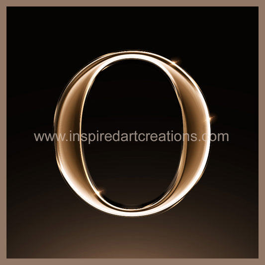 Letter O Signature Gold Monogram Vinyl Sticker | InspiredArtCreations