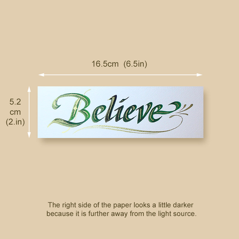 Calligraphy Bookmark | Believe | InspiredArtCreations