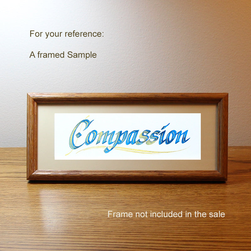 Calligraphy Bookmark | Compassion | InspiredArtCreations