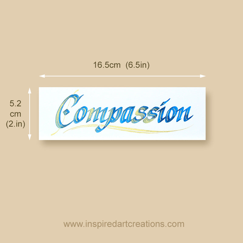 Calligraphy Bookmark | Compassion | InspiredArtCreations