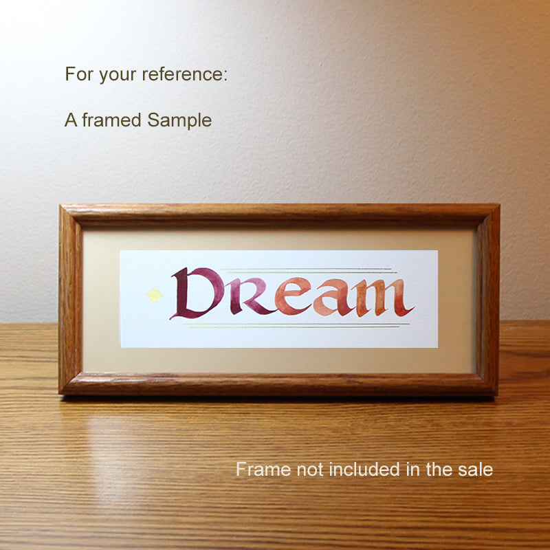 Calligraphy Bookmark | Dream | InspiredArtCreations