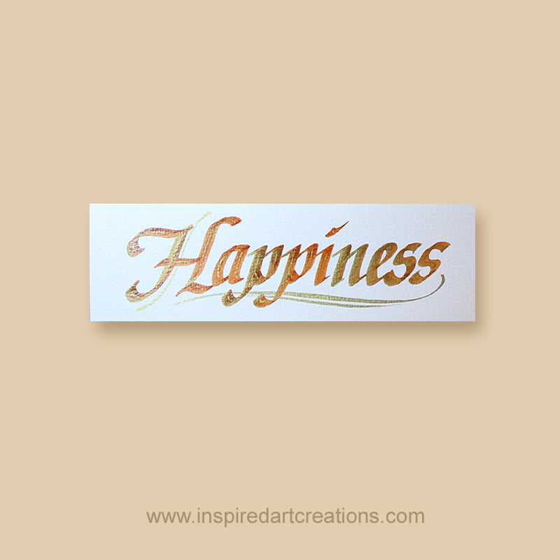 Calligraphy Bookmark | Happiness | InspiredArtCreations