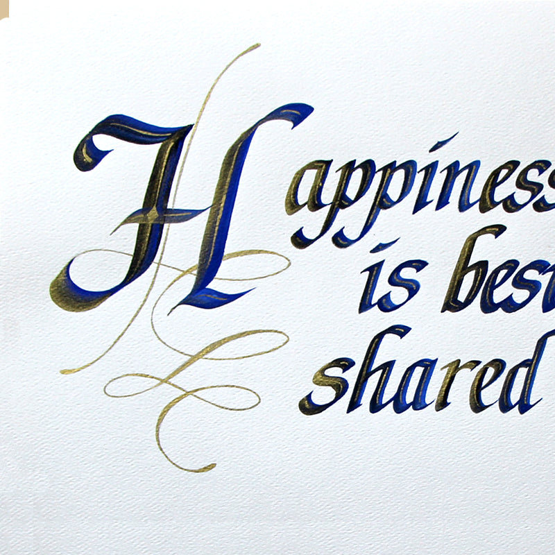 Original Calligraphy | Happiness is best shared | InspiredArtCreations