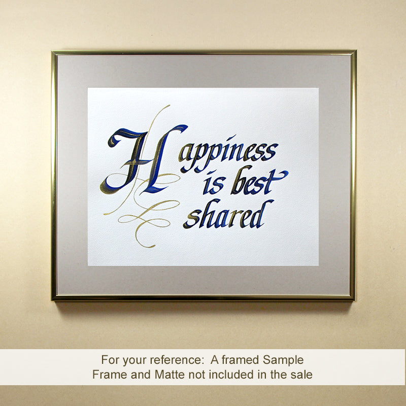 Original Calligraphy | Happiness is best shared | InspiredArtCreations
