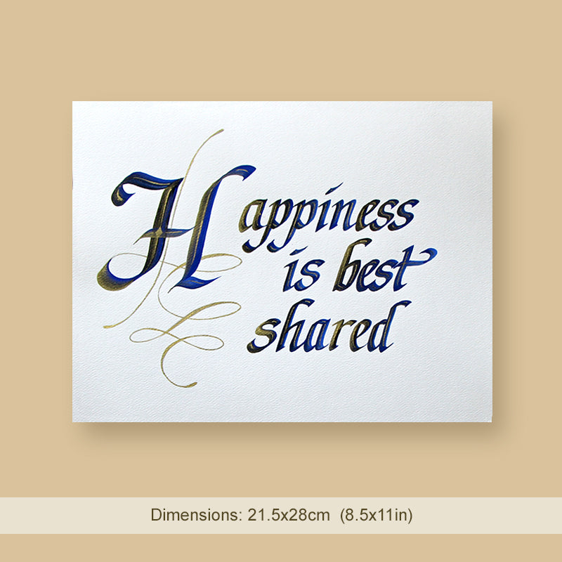 Original Calligraphy | Happiness is best shared | InspiredArtCreations