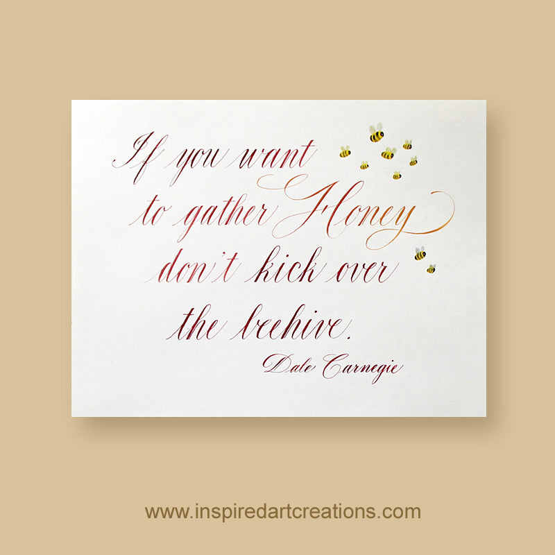 Calligraphie originale | Citation de Dale Carnegie | InspiredArtCreations 