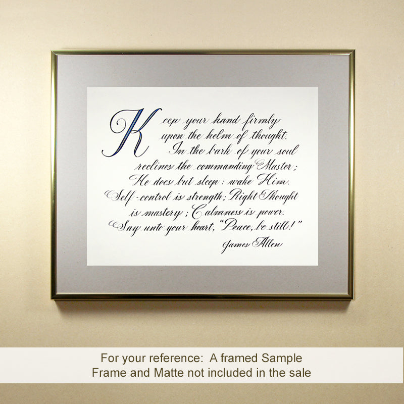 Original Calligraphy | Quote from James Allen | InspiredArtCreations