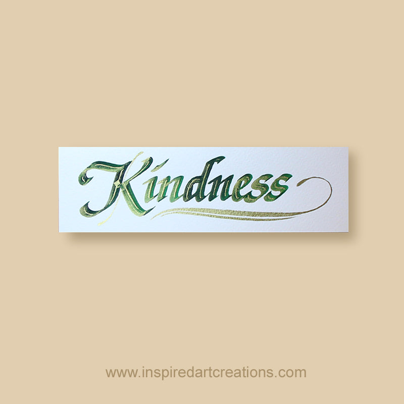 Calligraphy Bookmark | Kindness | InspiredArtCreations