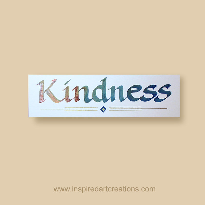Calligraphy Bookmark | Kindness | InspiredArtCreations