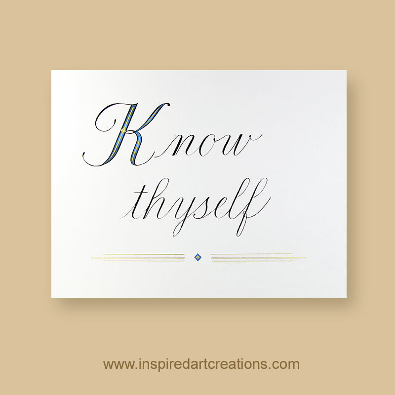 Calligraphie originale | Know thyself | InspiredArtCreations 
