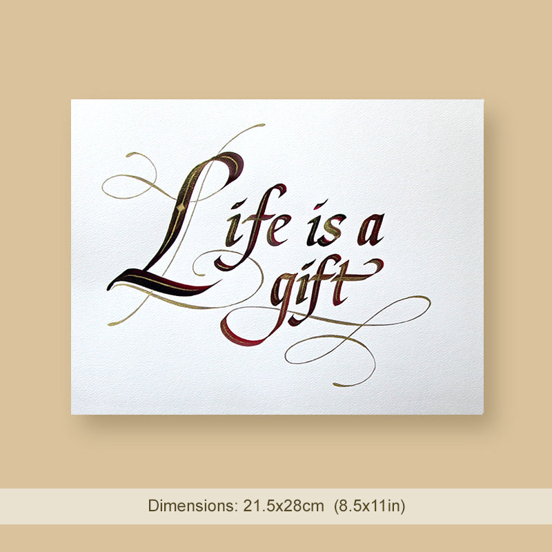 Original Calligraphy | Life is a gift | InspiredArtCreations