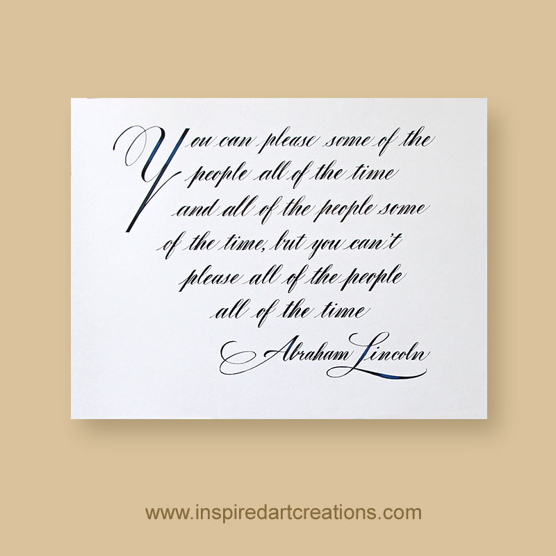 Calligraphie originale | Citation d'Abraham Lincoln | InspiredArtCreations 
