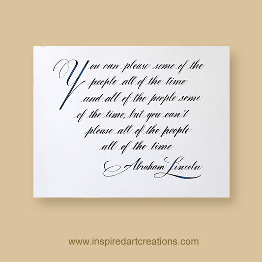 Original Calligraphy | Quote from Abraham Lincoln | InspiredArtCreations