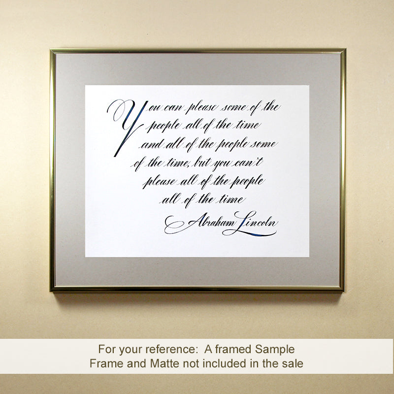 Calligraphie originale | Citation d'Abraham Lincoln | InspiredArtCreations 