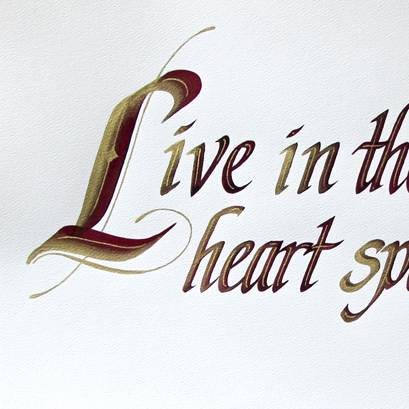 Calligraphie originale | Live in the heart space | InspiredArtCreations 
