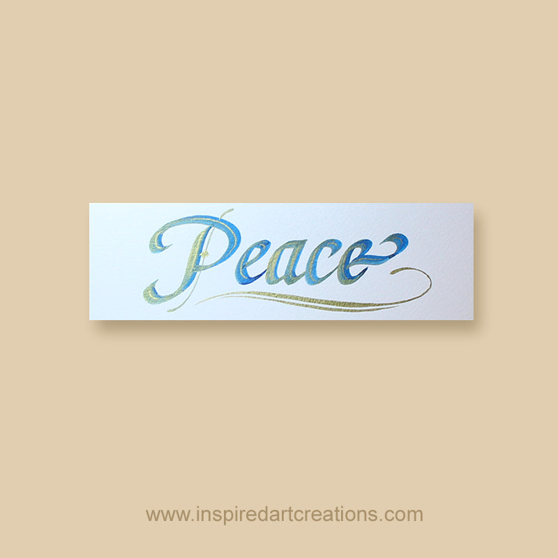 Calligraphy Bookmark | Peace | InspiredArtCreations