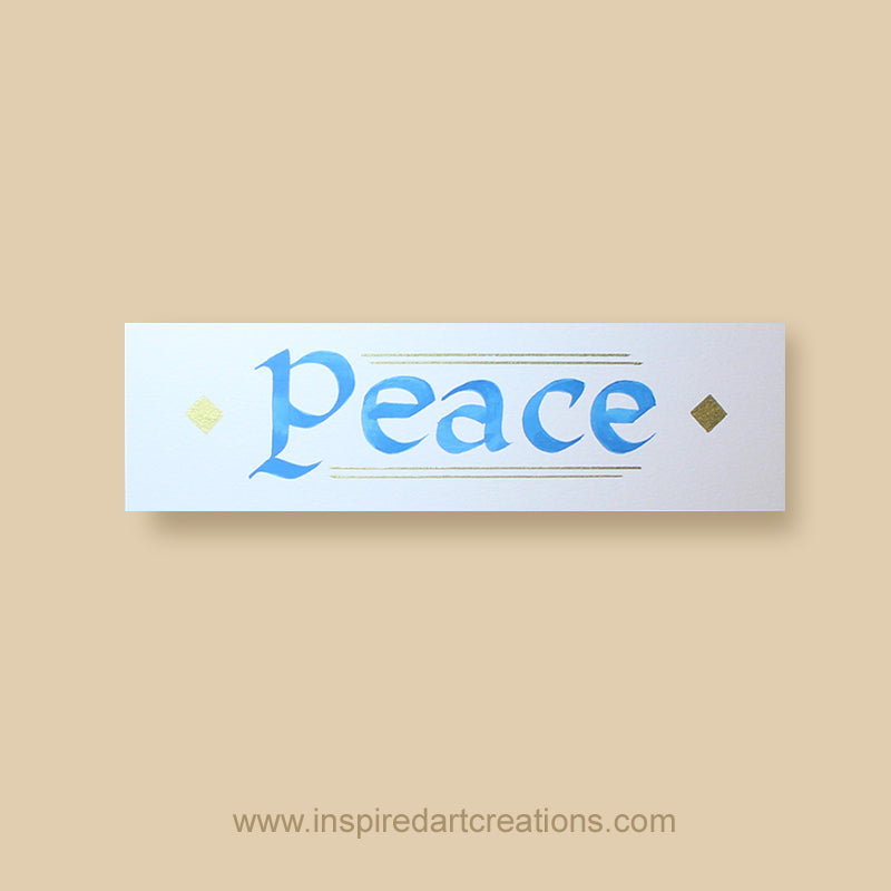 Calligraphy Bookmark | Peace | InspiredArtCreations
