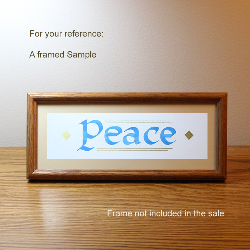 Calligraphy Bookmark | Peace | InspiredArtCreations